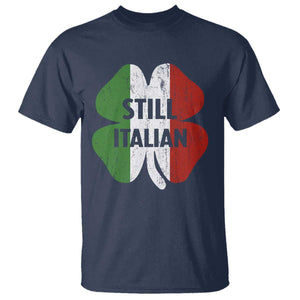 Funny St Patricks Day Italian T Shirt Retro Vintage Shamrock Italy Flag TS10 Navy Print Your Wear