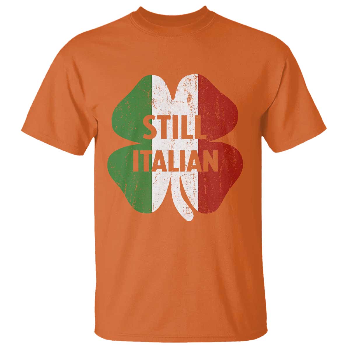 Funny St Patricks Day Italian T Shirt Retro Vintage Shamrock Italy Flag TS10 Orange Print Your Wear