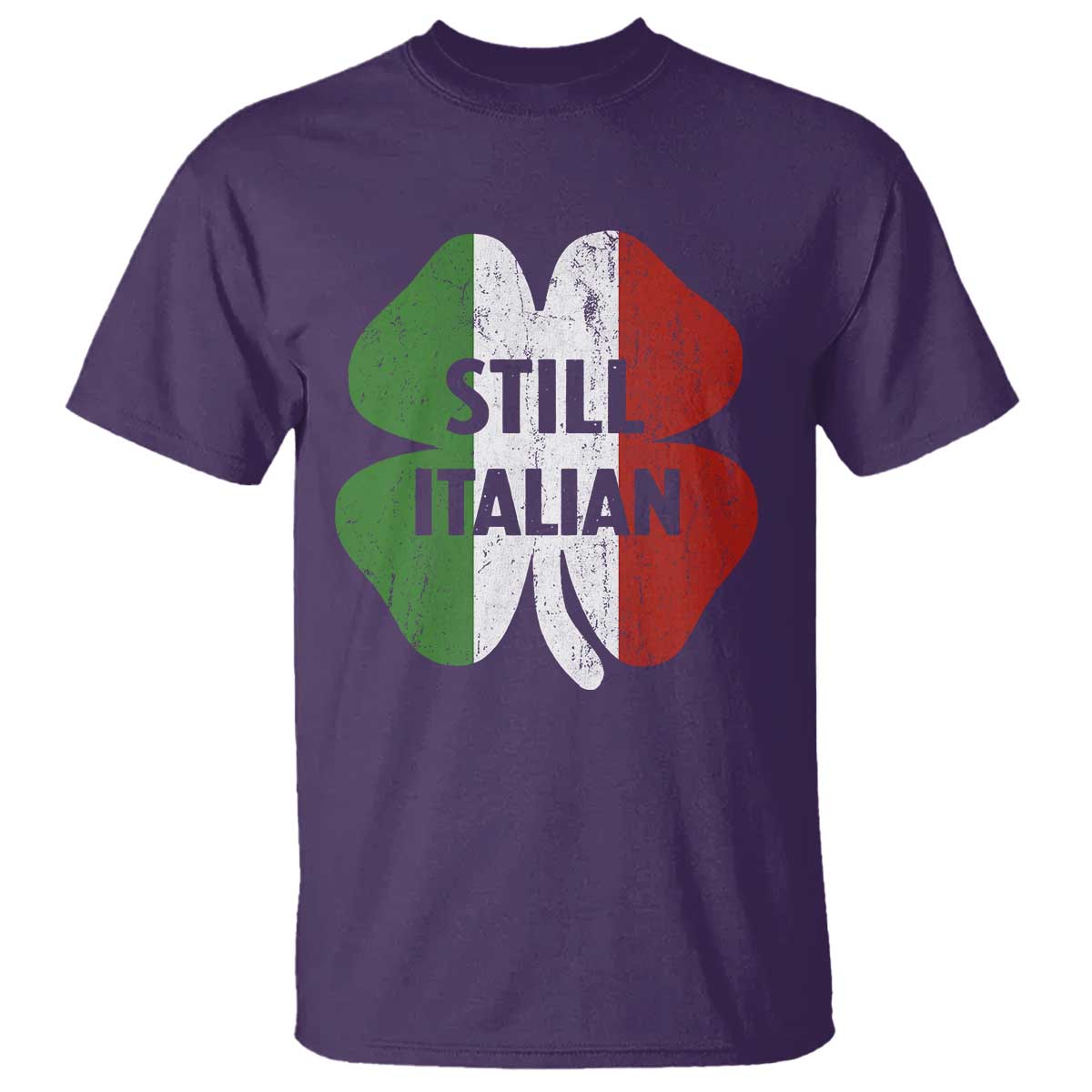 Funny St Patricks Day Italian T Shirt Retro Vintage Shamrock Italy Flag TS10 Purple Print Your Wear