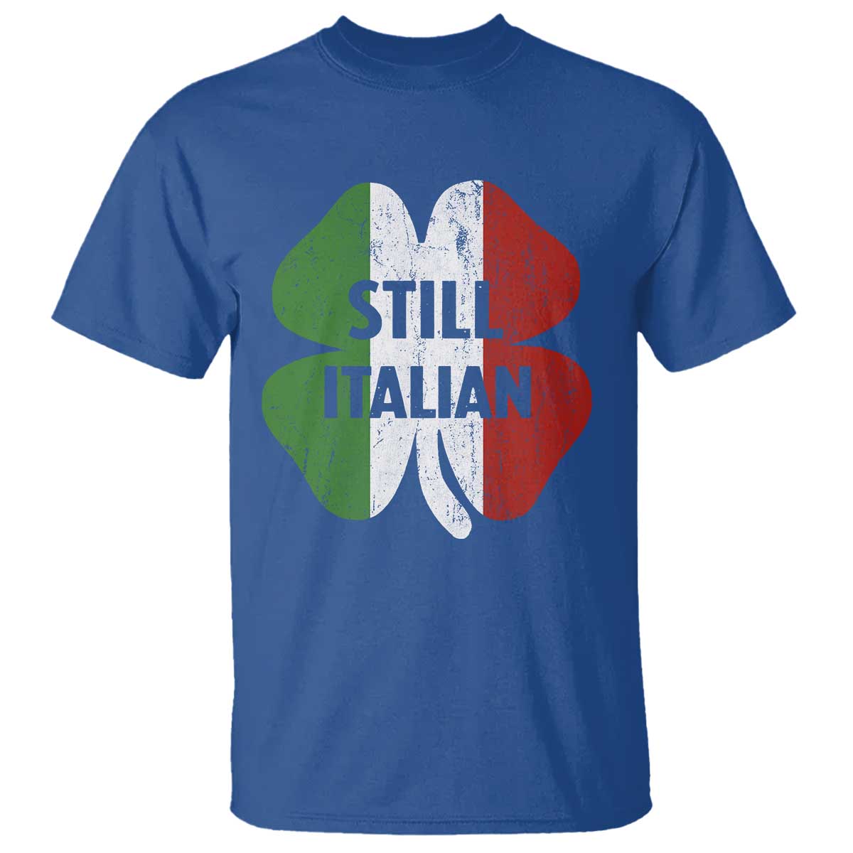 Funny St Patricks Day Italian T Shirt Retro Vintage Shamrock Italy Flag TS10 Royal Blue Print Your Wear