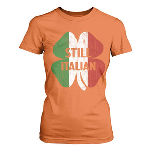 Funny St Patricks Day Italian T Shirt For Women Retro Vintage Shamrock Italy Flag TS10 Orange Print Your Wear