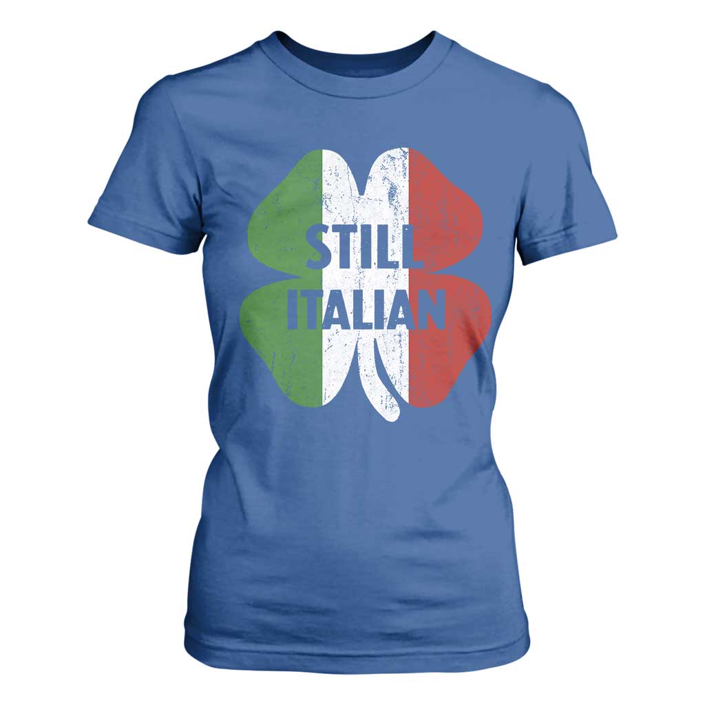 Funny St Patricks Day Italian T Shirt For Women Retro Vintage Shamrock Italy Flag TS10 Royal Blue Print Your Wear
