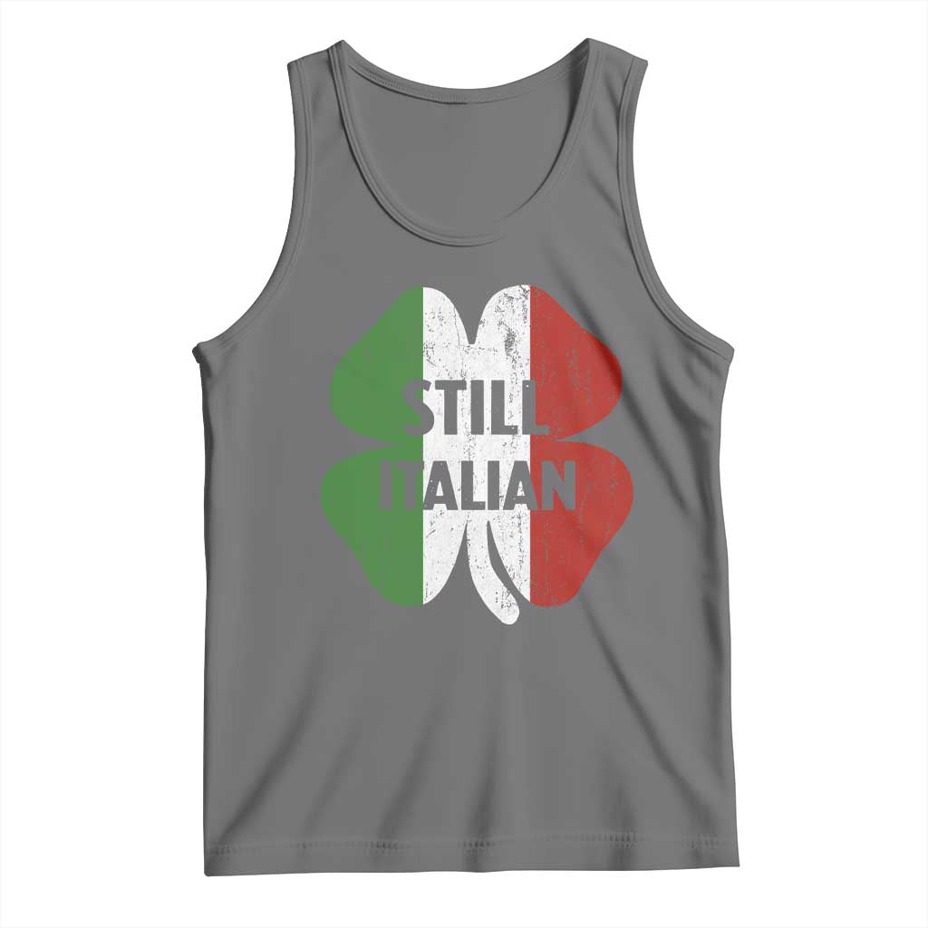 Funny St Patricks Day Italian Tank Top Retro Vintage Shamrock Italy Flag TS10 Black Heather Print Your Wear