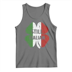 Funny St Patricks Day Italian Tank Top Retro Vintage Shamrock Italy Flag TS10 Black Heather Print Your Wear