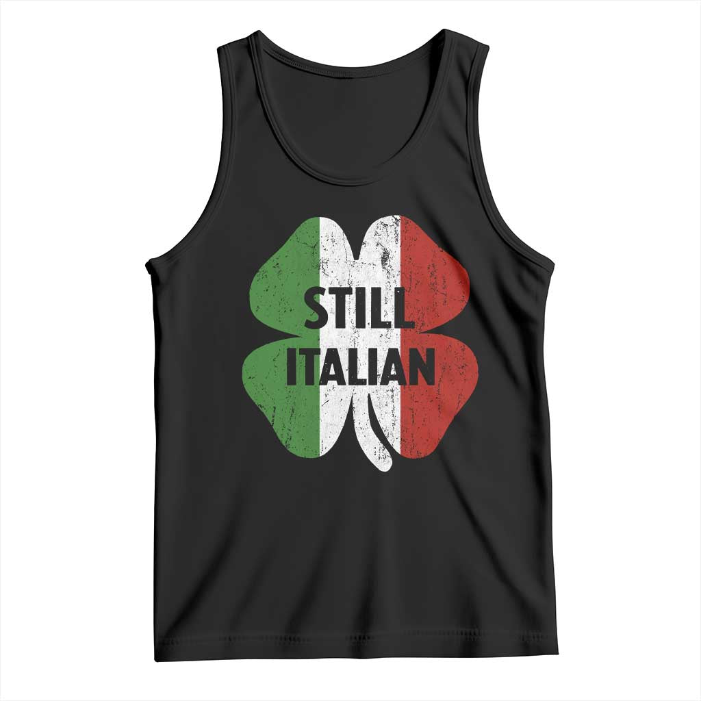 Funny St Patricks Day Italian Tank Top Retro Vintage Shamrock Italy Flag TS10 Black Print Your Wear