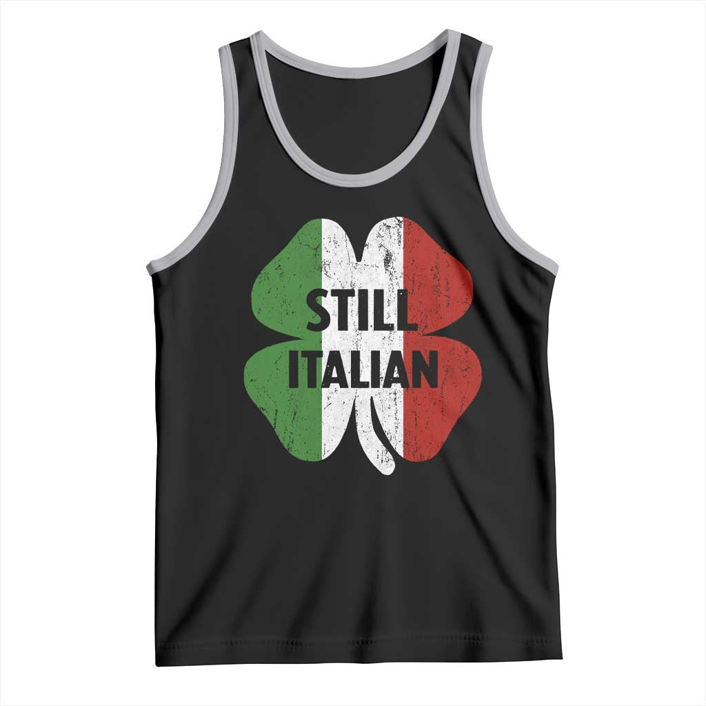 Funny St Patricks Day Italian Tank Top Retro Vintage Shamrock Italy Flag TS10 Black Athletic Heather Print Your Wear