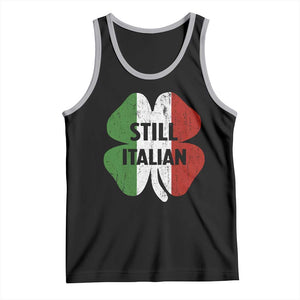Funny St Patricks Day Italian Tank Top Retro Vintage Shamrock Italy Flag TS10 Black Athletic Heather Print Your Wear