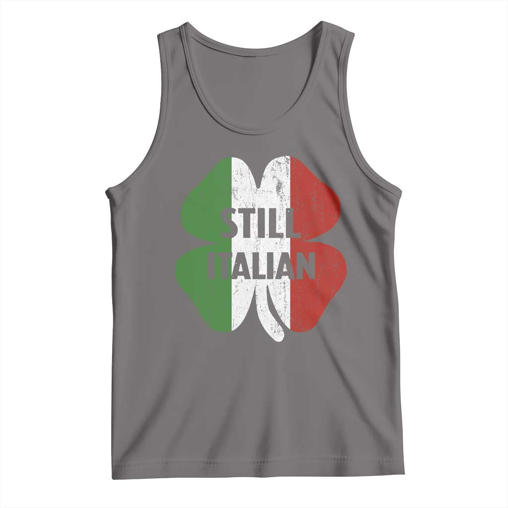 Funny St Patricks Day Italian Tank Top Retro Vintage Shamrock Italy Flag TS10 Deep Heather Print Your Wear