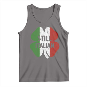 Funny St Patricks Day Italian Tank Top Retro Vintage Shamrock Italy Flag TS10 Deep Heather Print Your Wear