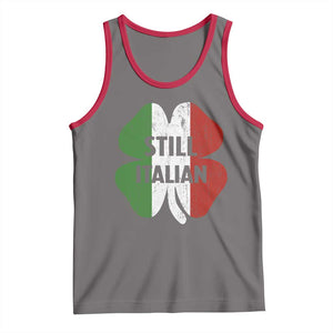 Funny St Patricks Day Italian Tank Top Retro Vintage Shamrock Italy Flag TS10 Deep Heather Red Print Your Wear