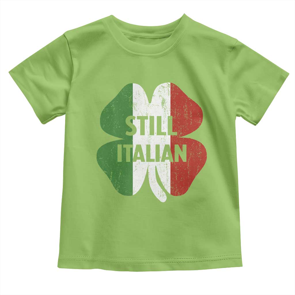 Funny St Patricks Day Italian Toddler T Shirt Retro Vintage Shamrock Italy Flag TS10 Lime Print Your Wear