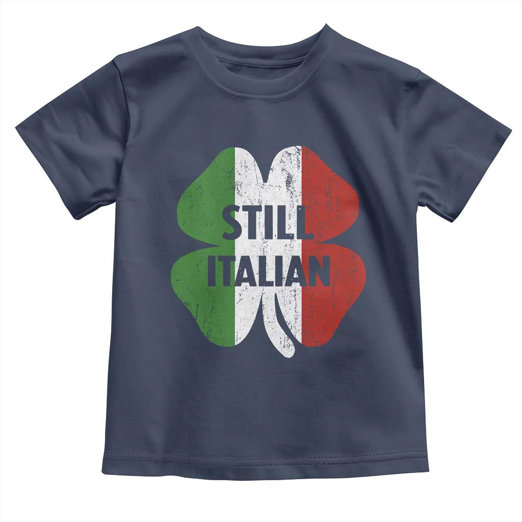 Funny St Patricks Day Italian Toddler T Shirt Retro Vintage Shamrock Italy Flag TS10 Navy Print Your Wear
