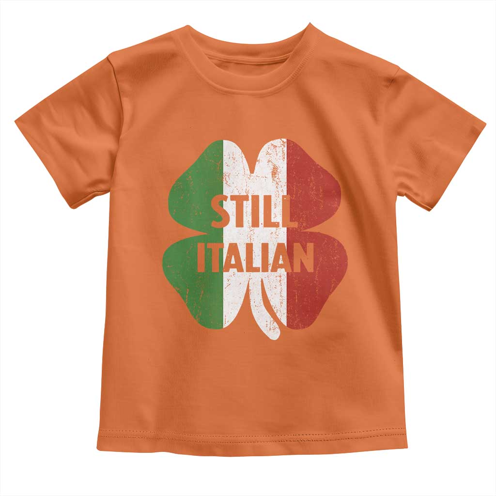 Funny St Patricks Day Italian Toddler T Shirt Retro Vintage Shamrock Italy Flag TS10 Orange Print Your Wear