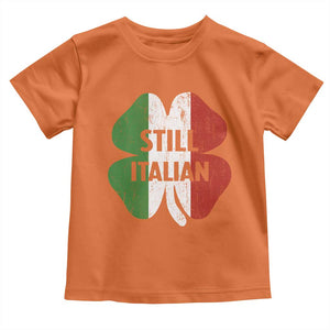 Funny St Patricks Day Italian Toddler T Shirt Retro Vintage Shamrock Italy Flag TS10 Orange Print Your Wear