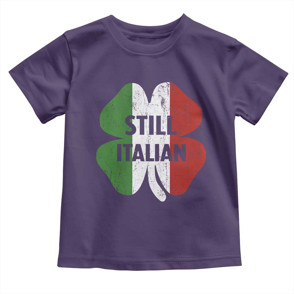 Funny St Patricks Day Italian Toddler T Shirt Retro Vintage Shamrock Italy Flag TS10 Purple Print Your Wear