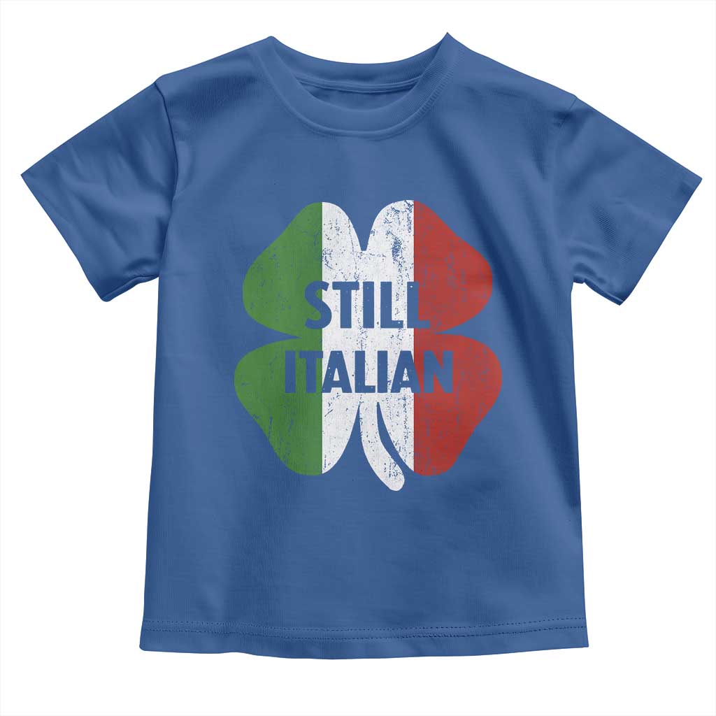 Funny St Patricks Day Italian Toddler T Shirt Retro Vintage Shamrock Italy Flag TS10 Royal Blue Print Your Wear