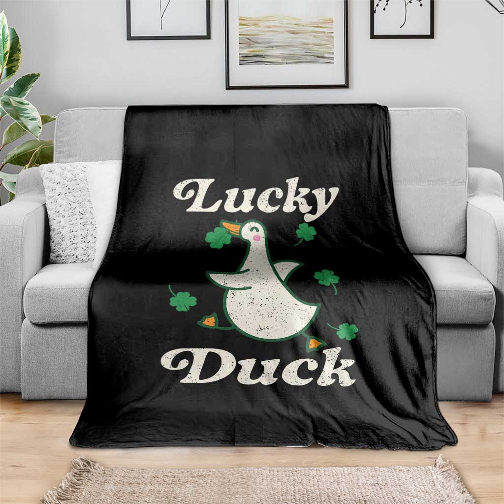 Lucky Duck Throw Blanket St Patricks Day Shamrock Irish TS10 Print Your Wear