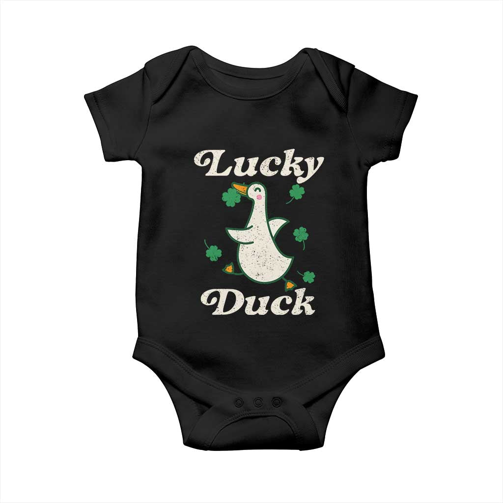 Lucky Duck Baby Onesie St Patricks Day Shamrock Irish TS10 Black Print Your Wear