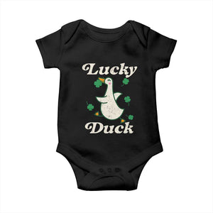 Lucky Duck Baby Onesie St Patricks Day Shamrock Irish TS10 Black Print Your Wear