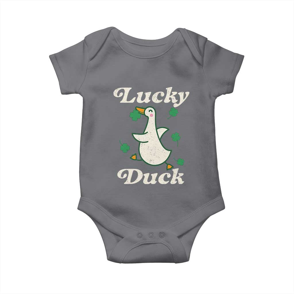 Lucky Duck Baby Onesie St Patricks Day Shamrock Irish TS10 Charcoal Print Your Wear