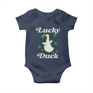 Lucky Duck Baby Onesie St Patricks Day Shamrock Irish TS10 Navy Print Your Wear