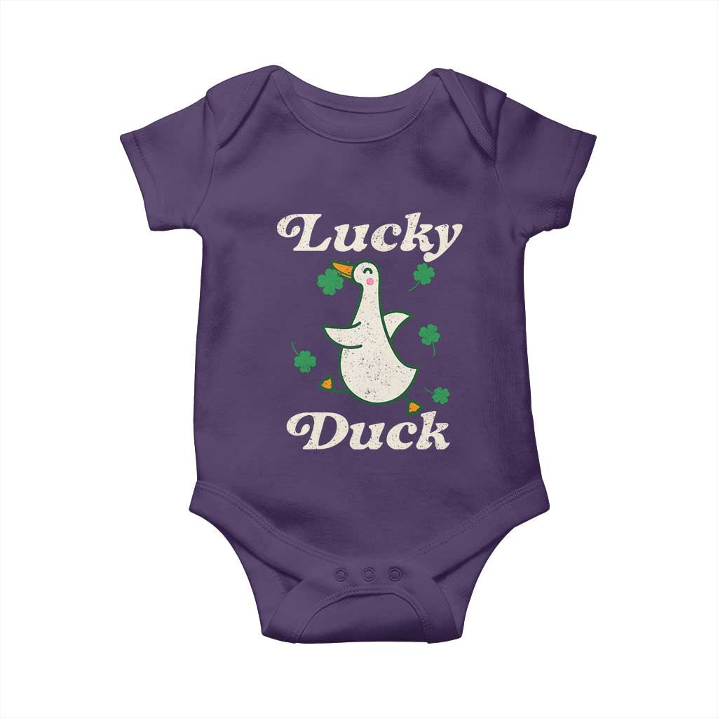 Lucky Duck Baby Onesie St Patricks Day Shamrock Irish TS10 Purple Print Your Wear