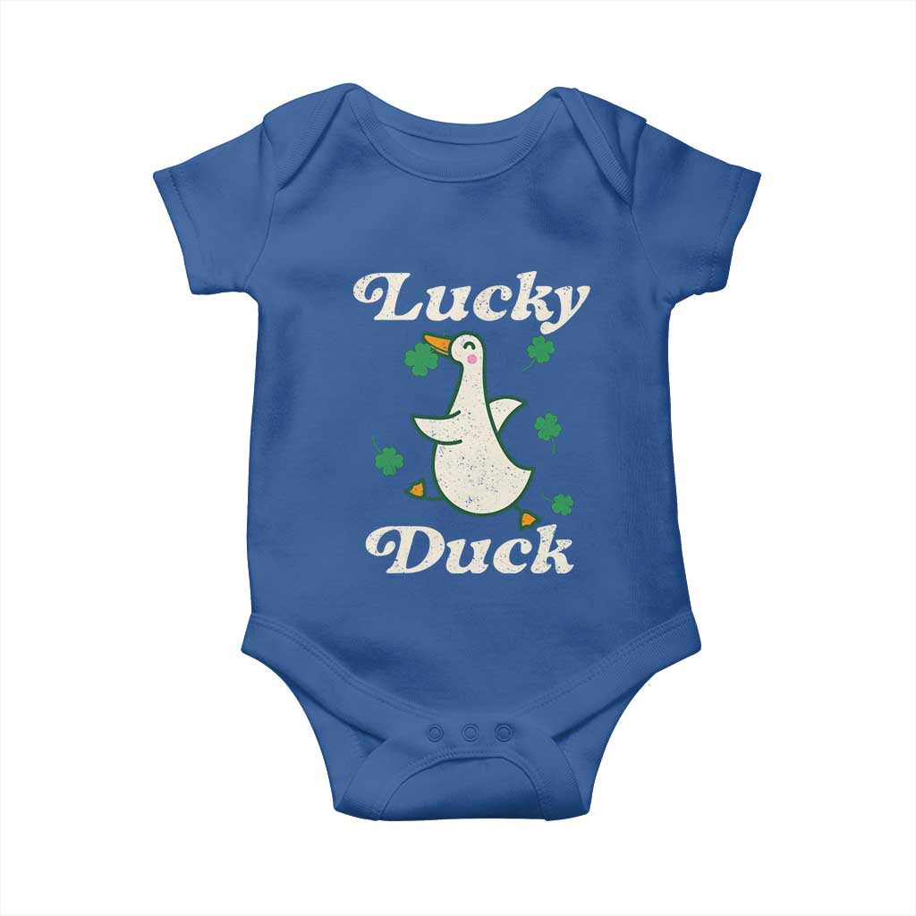 Lucky Duck Baby Onesie St Patricks Day Shamrock Irish TS10 Royal Blue Print Your Wear