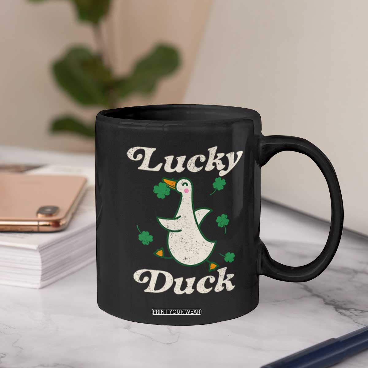 Lucky Duck Coffee Mug St Patricks Day Shamrock Irish TS10 Print Your Wear