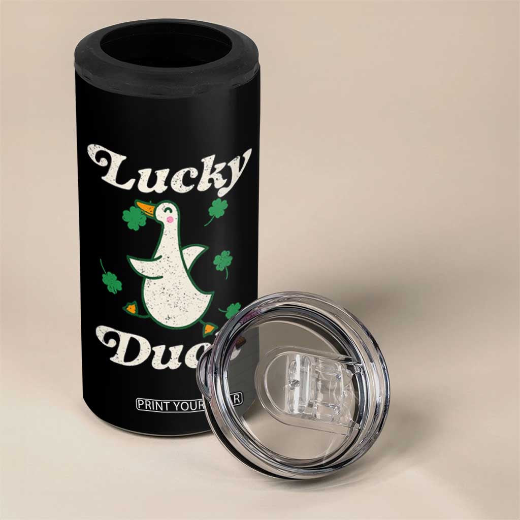Lucky Duck 4 in 1 Can Cooler Tumbler St Patricks Day Shamrock Irish TS10 Print Your Wear