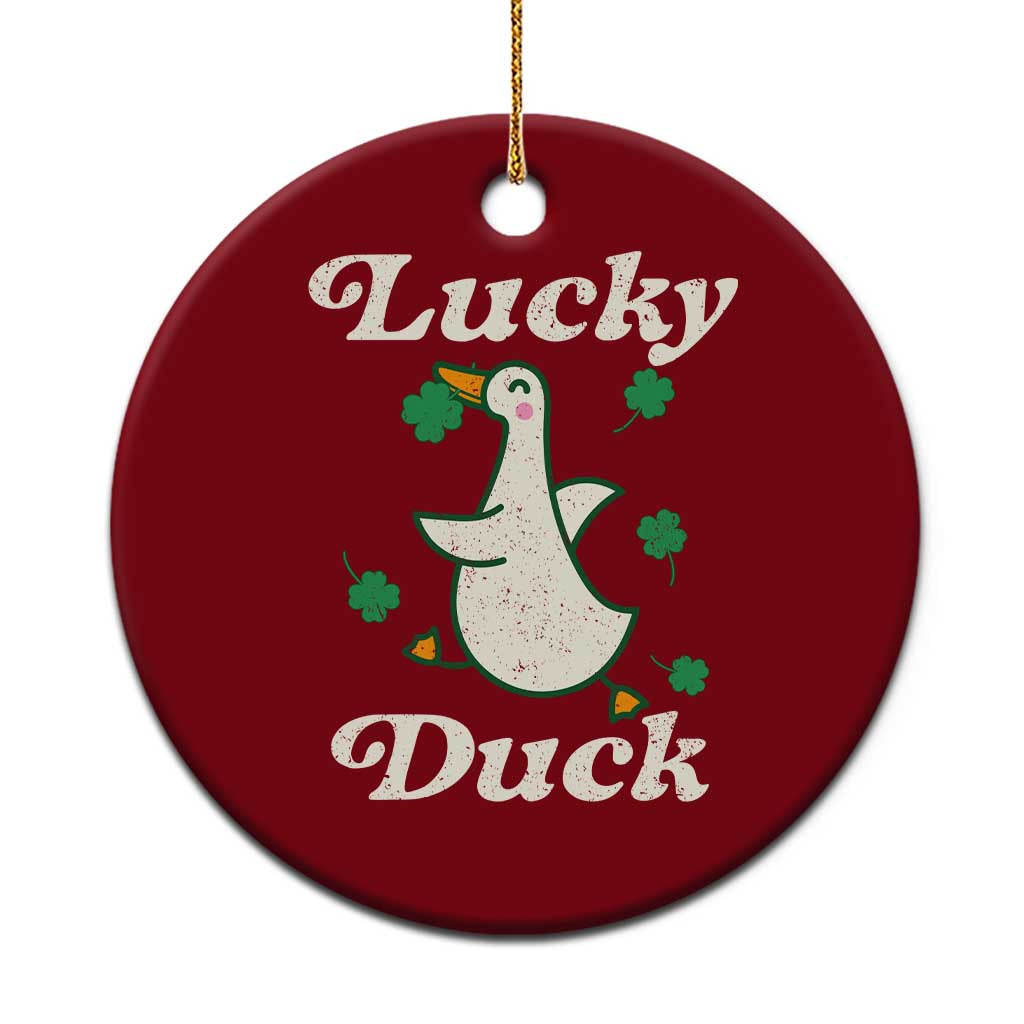 Lucky Duck Ceramic Ornament St Patricks Day Shamrock Irish TS10 1pc Red Print Your Wear