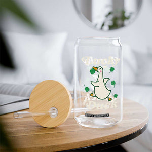 Lucky Duck Glass Can St Patricks Day Shamrock Irish TS10 Print Your Wear