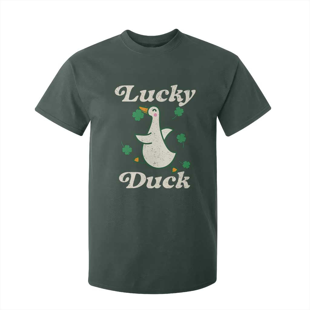 Lucky Duck T Shirt For Kid St Patricks Day Shamrock Irish TS10 Dark Forest Green Print Your Wear