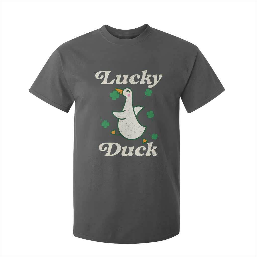 Lucky Duck T Shirt For Kid St Patricks Day Shamrock Irish TS10 Dark Heather Print Your Wear