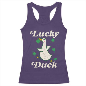 Lucky Duck Racerback Tank Top St Patricks Day Shamrock Irish TS10 Purple Print Your Wear