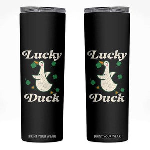 Lucky Duck Skinny Tumbler St Patricks Day Shamrock Irish TS10 Black Print Your Wear
