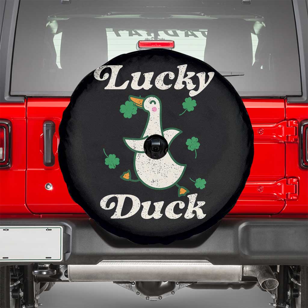 Lucky Duck Spare Tire Cover St Patricks Day Shamrock Irish TS10 Black Print Your Wear