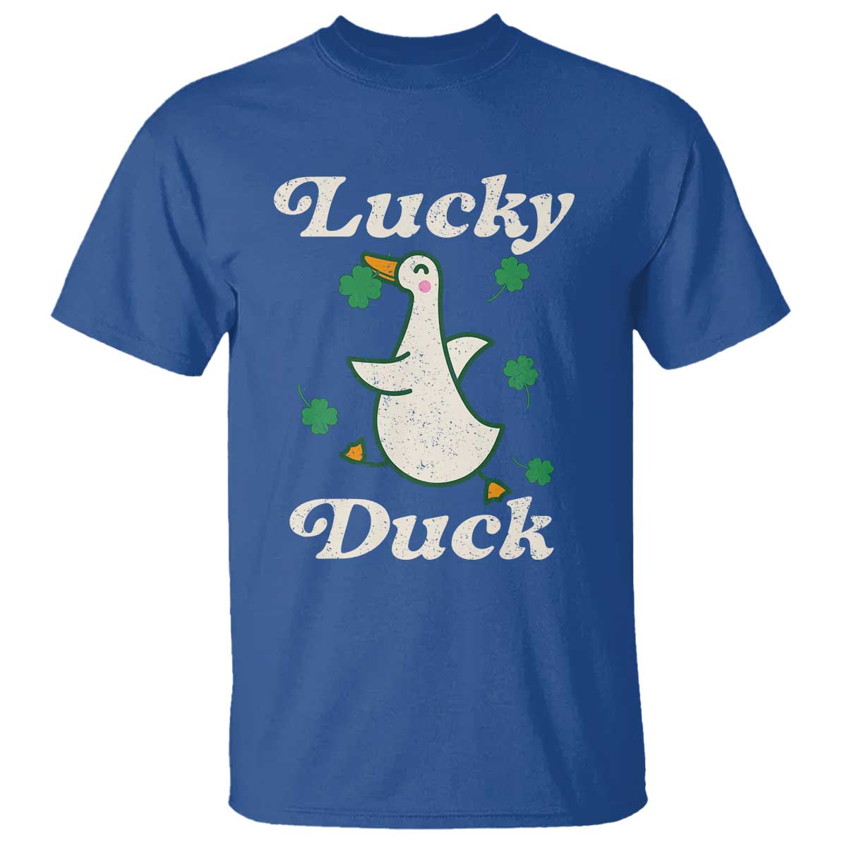 Lucky Duck T Shirt St Patricks Day Shamrock Irish TS10 Royal Blue Print Your Wear