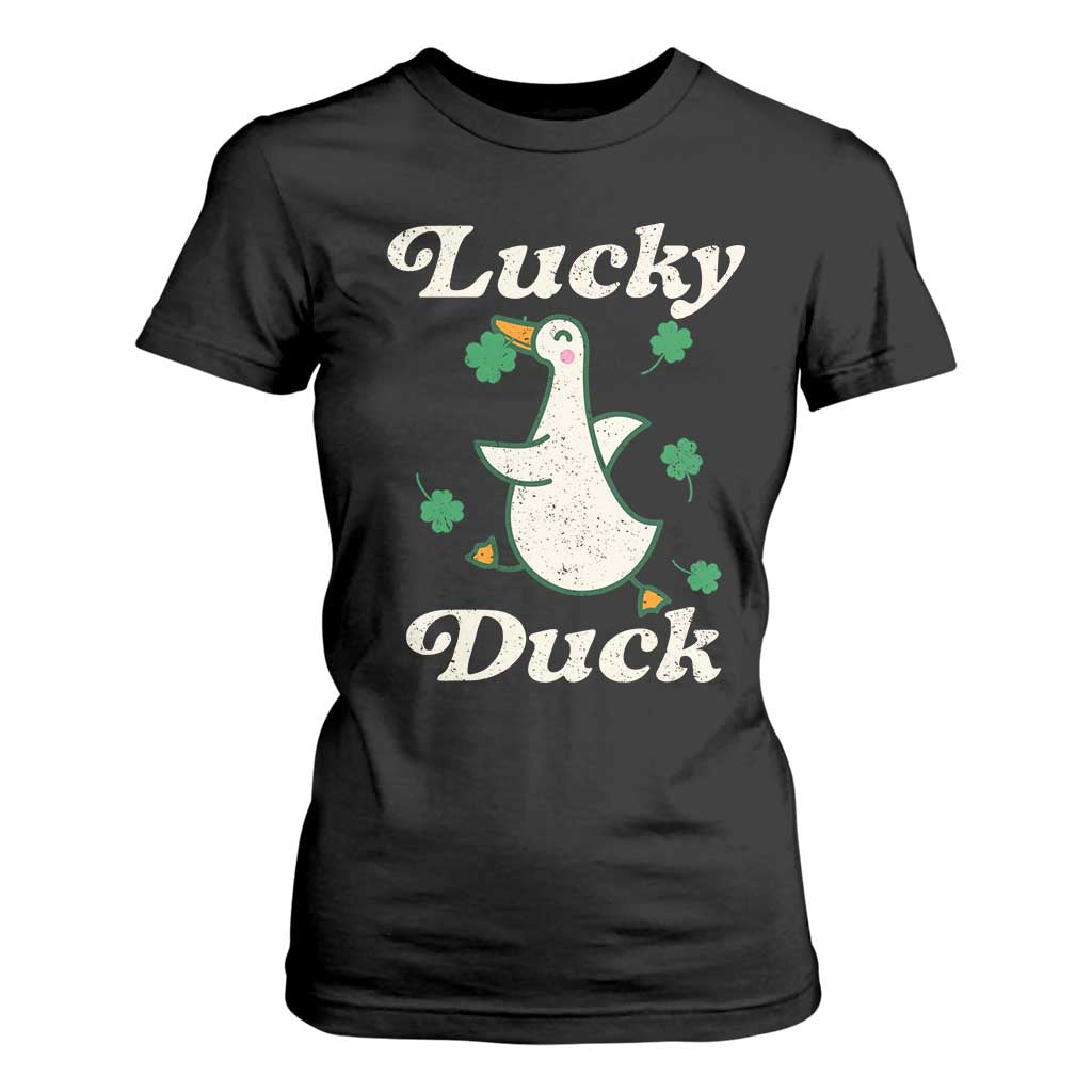 Lucky Duck T Shirt For Women St Patricks Day Shamrock Irish TS10 Black Print Your Wear