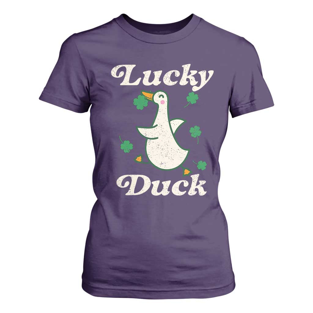 Lucky Duck T Shirt For Women St Patricks Day Shamrock Irish TS10 Purple Print Your Wear
