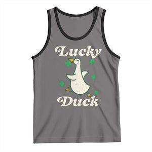 Lucky Duck Tank Top St Patricks Day Shamrock Irish TS10 Deep Heather Black Print Your Wear
