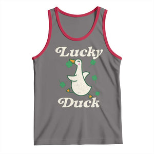 Lucky Duck Tank Top St Patricks Day Shamrock Irish TS10 Deep Heather Red Print Your Wear
