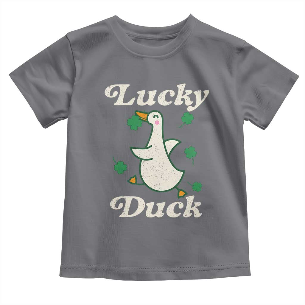 Lucky Duck Toddler T Shirt St Patricks Day Shamrock Irish TS10 Charcoal Print Your Wear