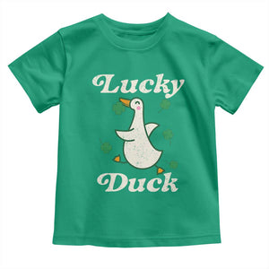 Lucky Duck Toddler T Shirt St Patricks Day Shamrock Irish TS10 Irish Green Print Your Wear