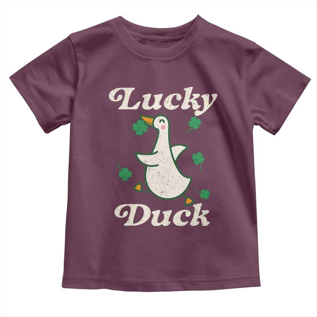 Lucky Duck Toddler T Shirt St Patricks Day Shamrock Irish TS10 Maroon Print Your Wear