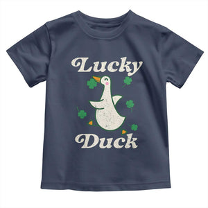 Lucky Duck Toddler T Shirt St Patricks Day Shamrock Irish TS10 Navy Print Your Wear