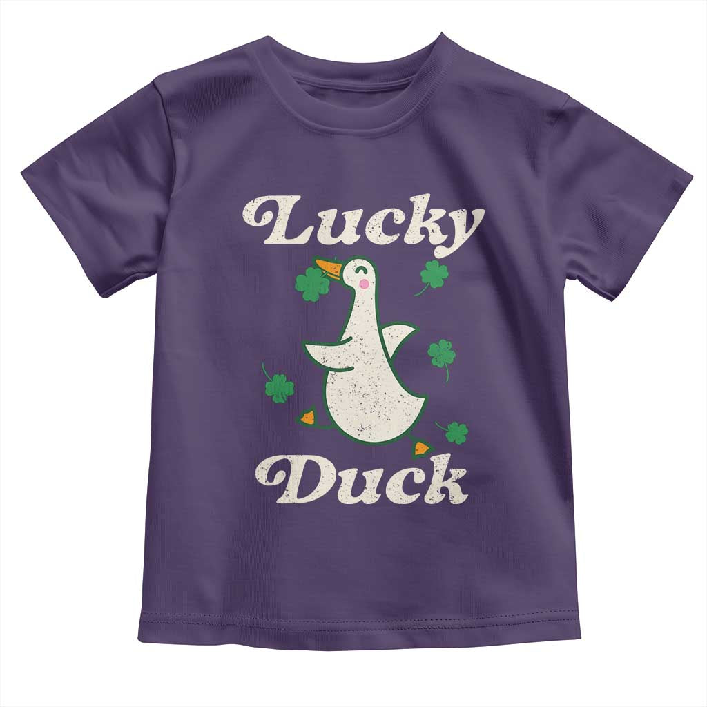 Lucky Duck Toddler T Shirt St Patricks Day Shamrock Irish TS10 Purple Print Your Wear