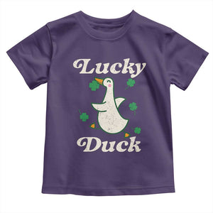 Lucky Duck Toddler T Shirt St Patricks Day Shamrock Irish TS10 Purple Print Your Wear