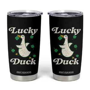 Lucky Duck Tumbler Cup St Patricks Day Shamrock Irish TS10 Black Print Your Wear