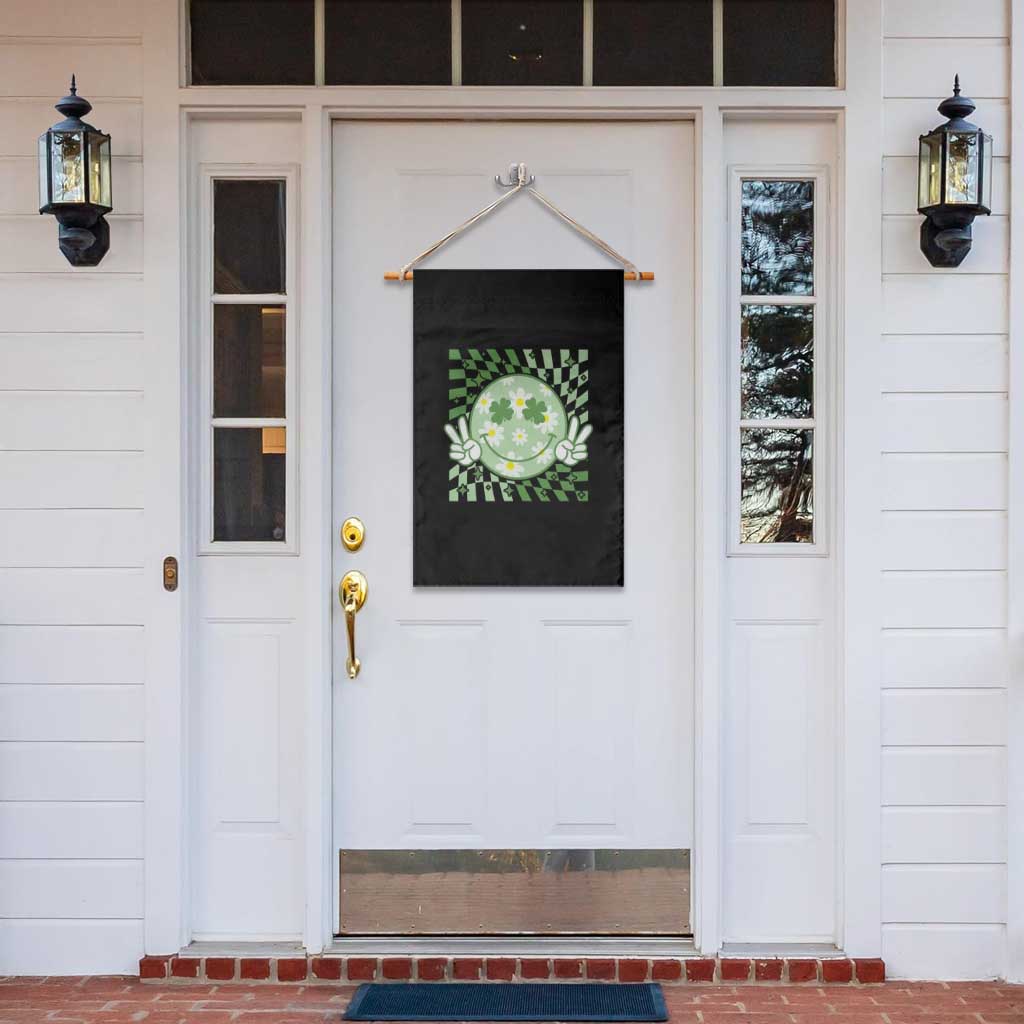 Retro Groovy Shamrock Smile Face St Patricks Day Garden Flag TS10 Print Your Wear