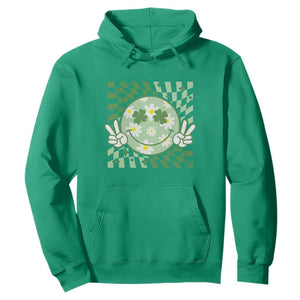 Retro Groovy Shamrock Smile Face St Patricks Day Hoodie TS10 Irish Green Print Your Wear